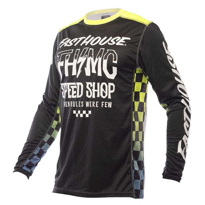 Jersey Moto Mx Fasthouse Grindhouse Alp Negro/Amarillo