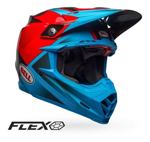 Casco Moto Mx Bell Moto-9 Flex Gris/Rojo - S