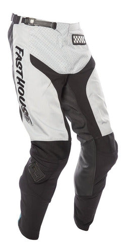 Pantalon Moto MX Fasthouse Grindhouse Plateado Negro