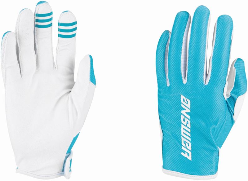 Guantes Moto Mx Answer Ar-1 Azul/Celeste/Blanco