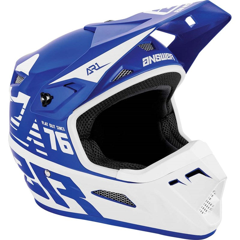 Casco Moto MX Niño Answer AR-1 Celeste