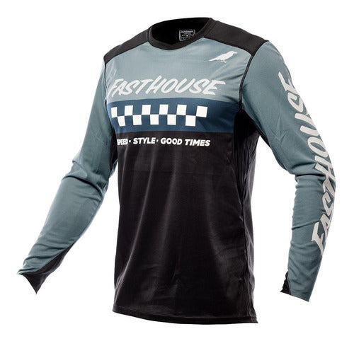 Jersey Moto Mx Fasthouse Elrod Azul/Negro - L