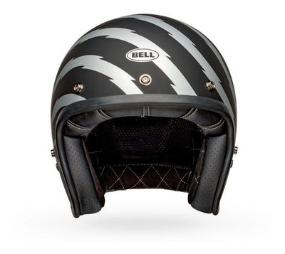 Casco Moto Calle Bell Custom 500 Negro/Matte/Plateado - M