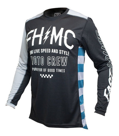Jersey Moto Mx Fasthouse Grindhouse Negro/Plateado - L