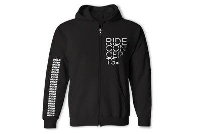 Poleron Ride Concepts Stacked Zip Negro/Blanco