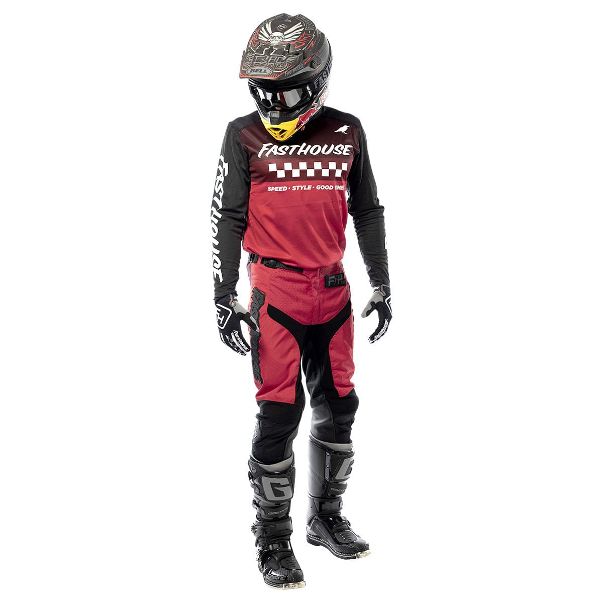 Jersey Moto Mx Fasthouse Elrod Negro/Rojo