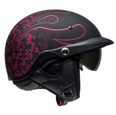 Casco Moto Calle Bell Pit Boss Negro/Rosado