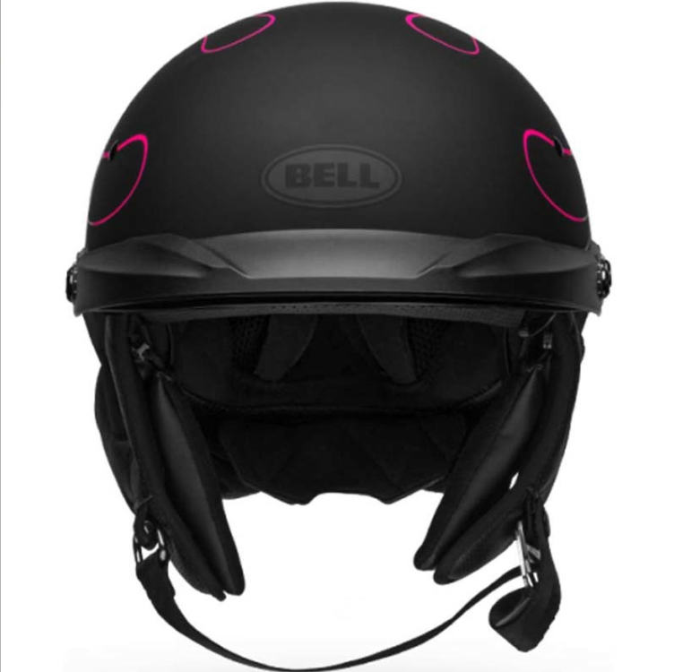 Casco Moto Calle Bell Pit Boss Negro/Rosado