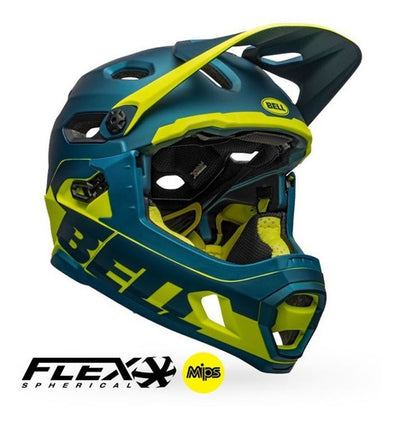 Casco Ciclismo Bell Super DH MIPS Turquesa/Amarillo