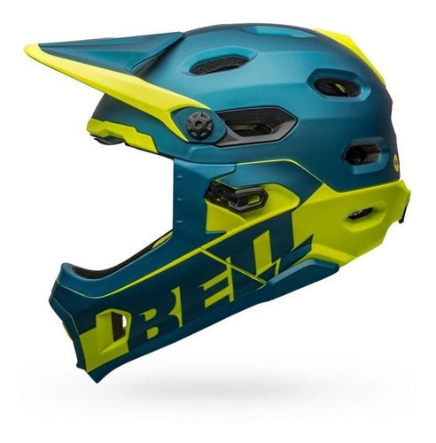 Casco Ciclismo Bell Super DH MIPS Turquesa/Amarillo