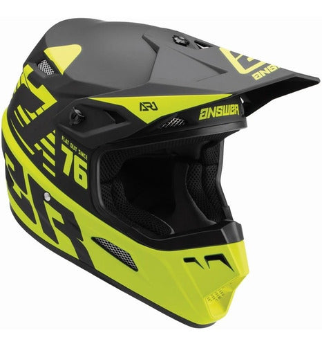 Casco Moto MX niNo Answer AR-1 Amarillo/Negro