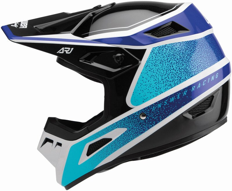 Casco Moto MX Answer AR-1 Celeste/Azul