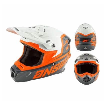 Casco Moto Mx Answer Ar-1 Gris/Naranja