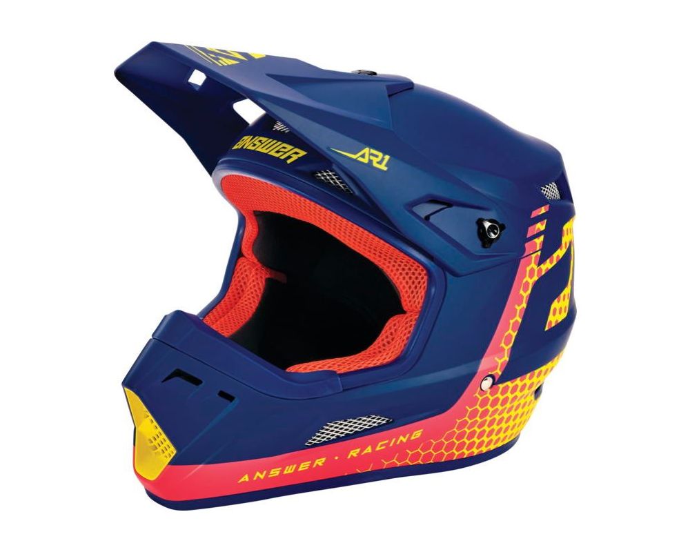 Casco Moto MX Answer AR-1 Azul/Rosado