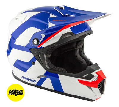 Casco Moto Mx Answer Ar-5 Azul/Blanco