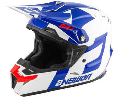 Casco Moto Mx Answer Ar-5 Azul/Blanco