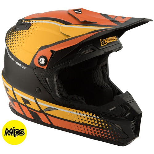 Casco Moto Mx Answer Ar-5 Negro/Naranja