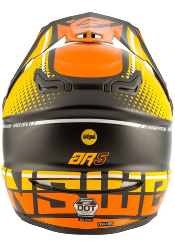 Casco Moto Mx Answer Ar-5 Negro/Naranja