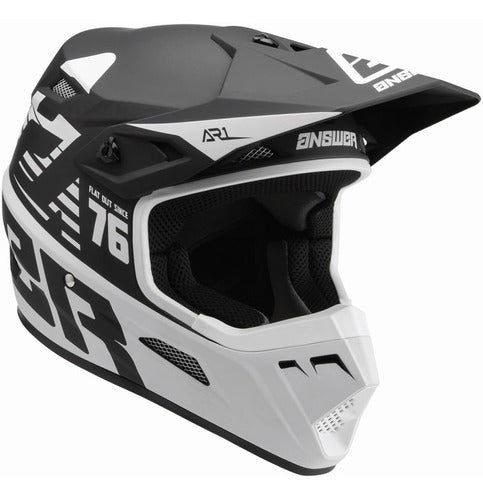 Casco Moto MX Niño Answer AR-1 Negro/Blanco