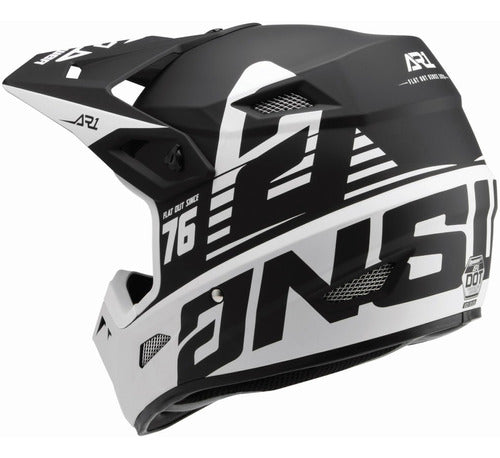 Casco Moto MX Niño Answer AR-1 Negro/Blanco