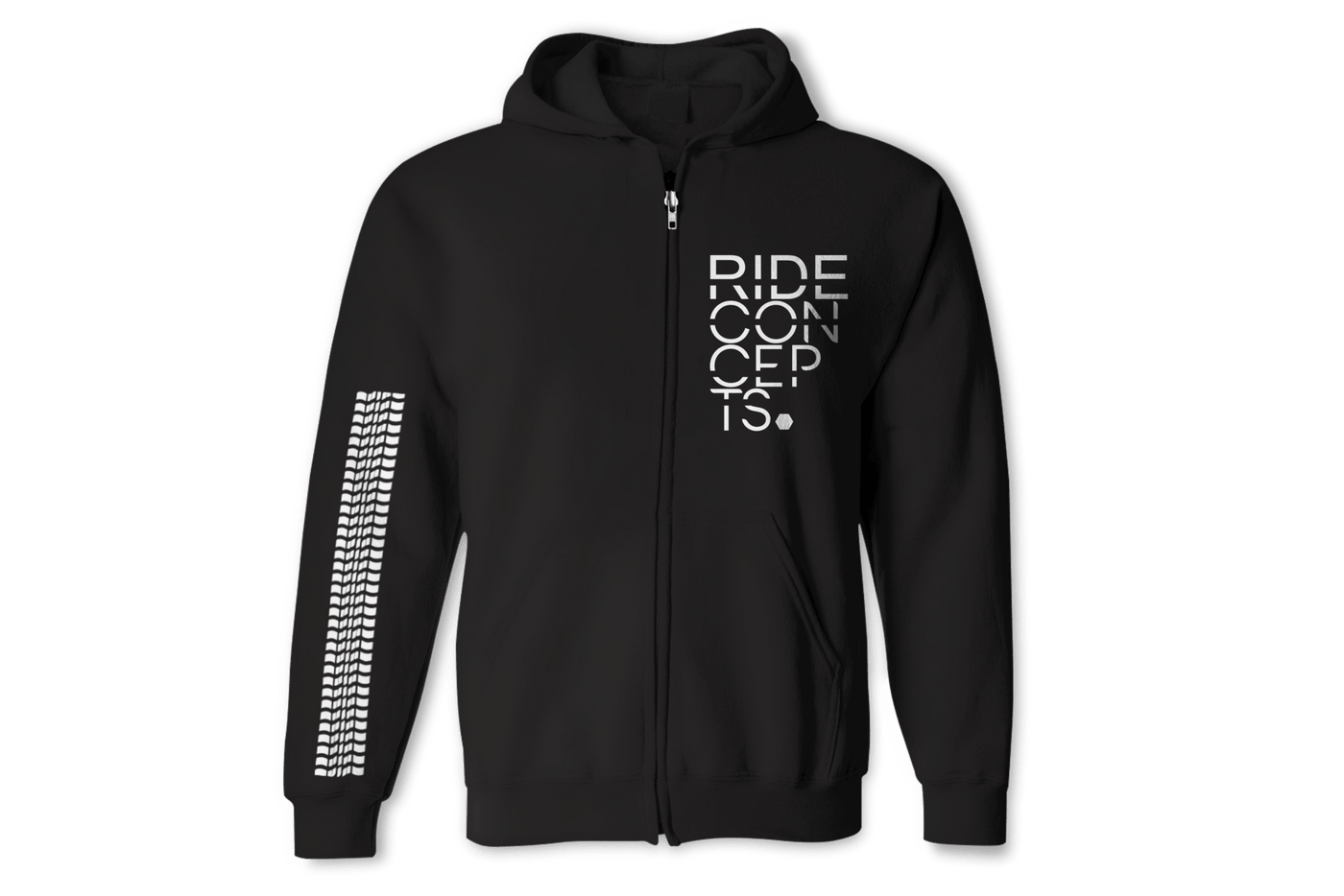 Poleron Ride Concepts Stacked Zip Negro/Blanco