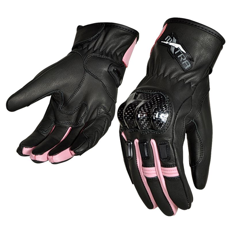 Guantes Moto Calle M Inmotion Full Finger Negro/Rosado